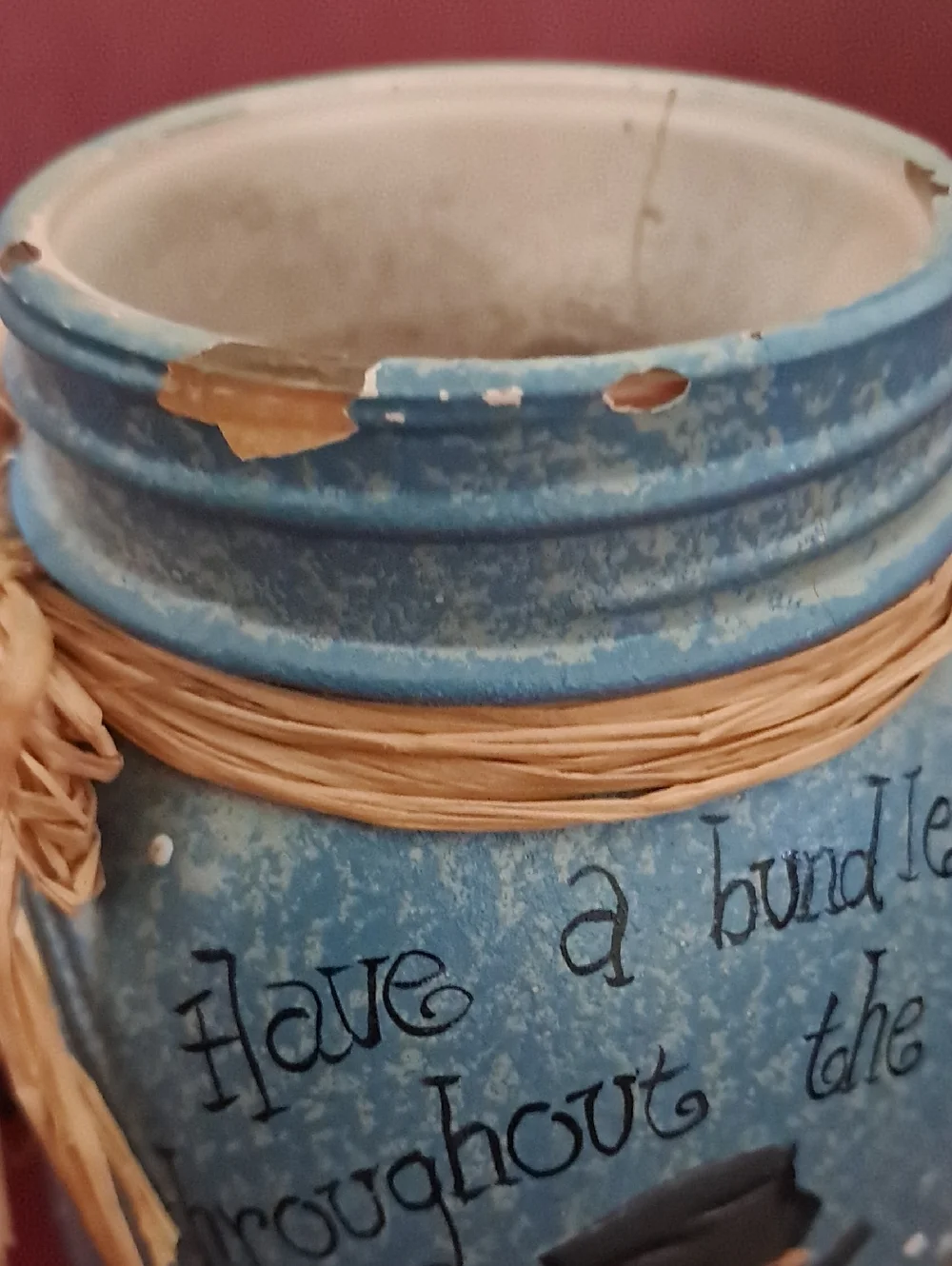 Hand Crafted, Festive Snowman Painted Mason Jar